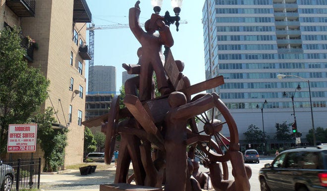 The Haymarket Monument, 175 N. Desplaines St., in Chicago's West Loop