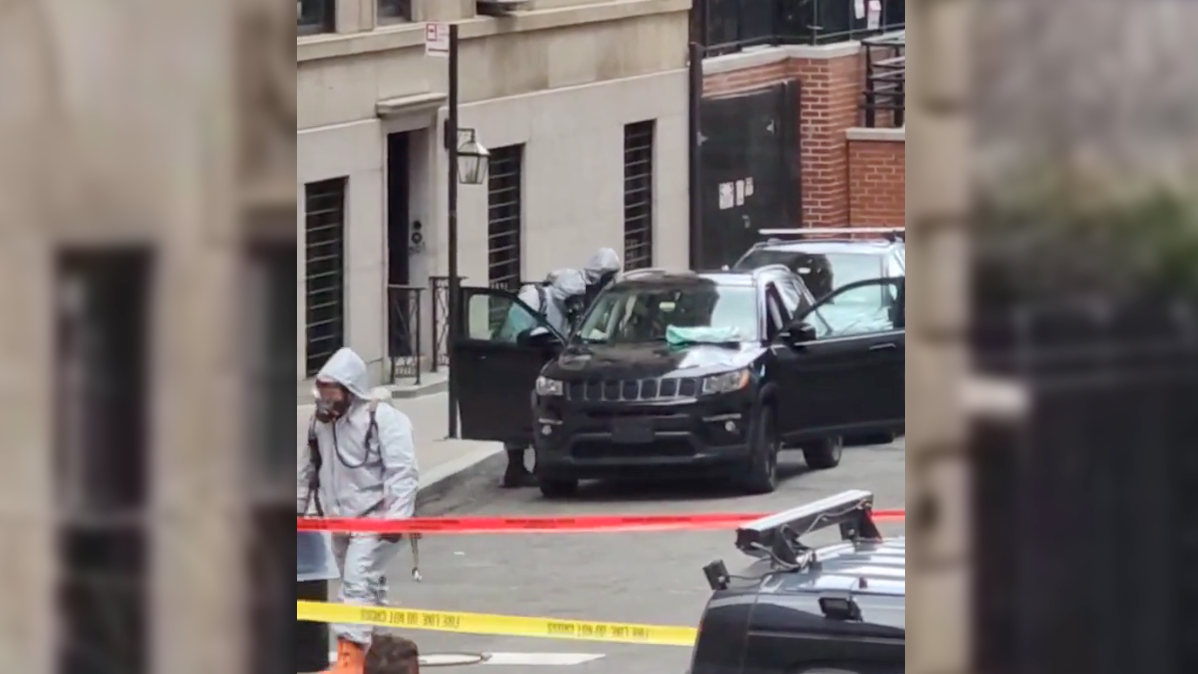 Hazmat responds after woman found dead in Jeep full of 'liquid chemicals' in Manhattan