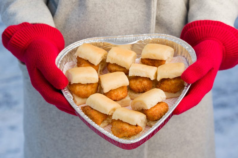 Chick-fil-A heart-shaped tray