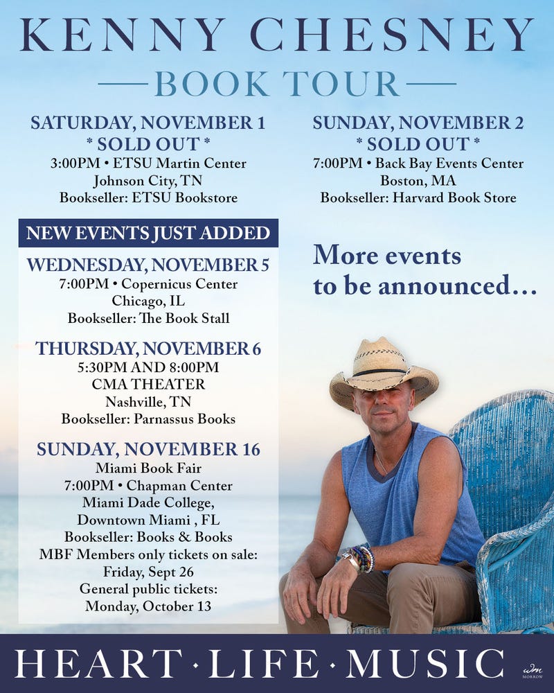 Kenny Chesney Book Tour