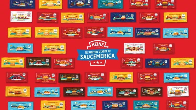 Heinz releasing sauce packets unique to every state