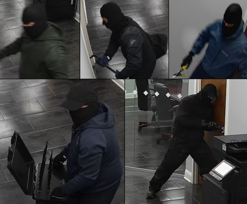 Police are searching for five suspects who raided a Staten Island watch business on Memorial Day