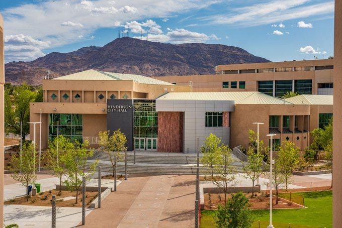 The exterior of the Henderson City Hall
