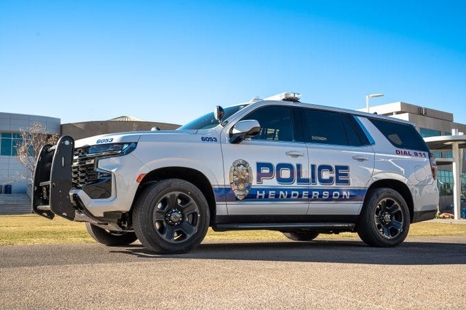 A Henderson Police Department cruiser.
