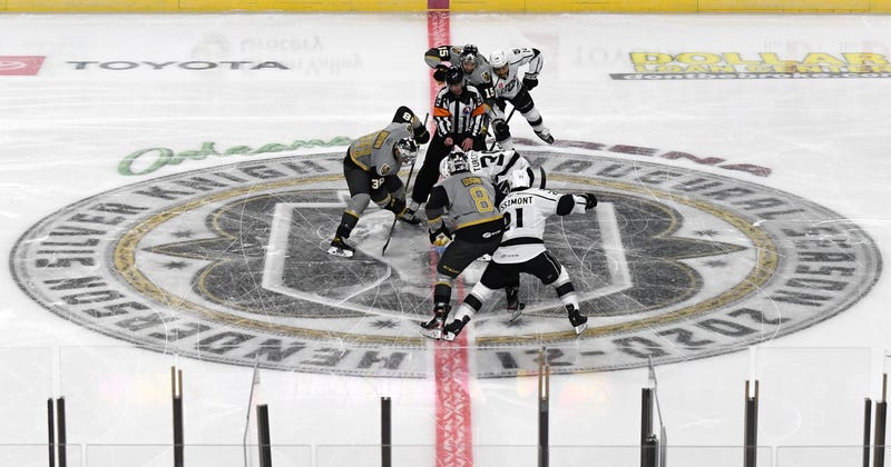 The Henderson Silver Knights face off against the Ontario Reign at the Orleans Arena