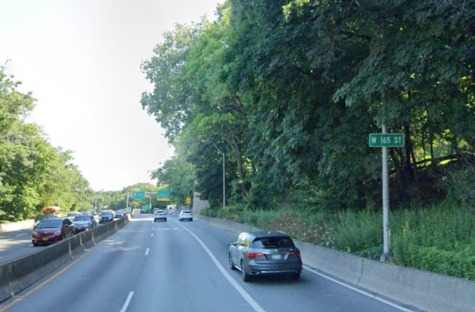 A collision on the Henry Hudson Parkway near 165th Street killed two men, and police are searching for the wrong-way driver who fled the scene.