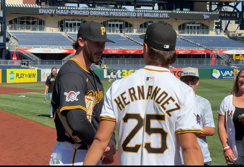 Seth Hernandez with Paul Skenes from back