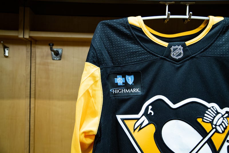 Penguins 2022-23 jerseys featuring a Highmark patch