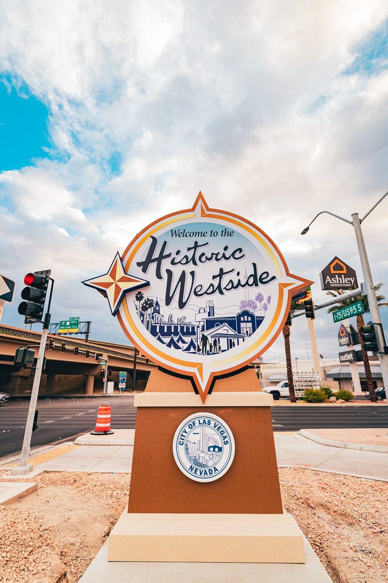 A sign acknowledging the Historic Westside neighborhood in Las Vegas