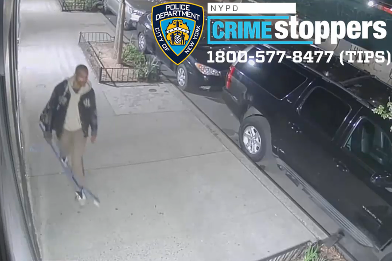 Video shows the suspect carrying the hockey stick around the time of the attack