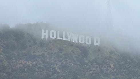 Snow-like substance spotted on the Hollywood sign