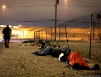 A homeless encampment in Las Vegas