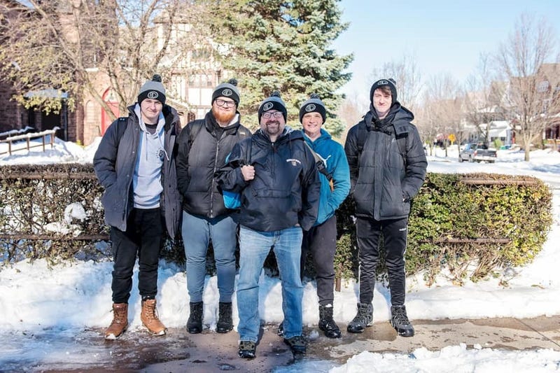 Pastor Eric Johns alongside his two sons and two nephews going out to live amongst the homeless in Buffalo last year (2022).