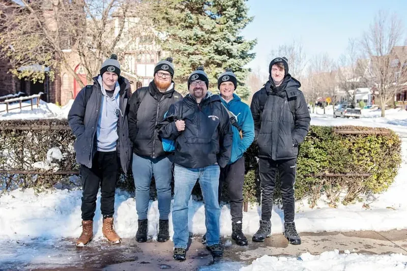 Pastor Eric Johns, his sons, including Nate, and nephews