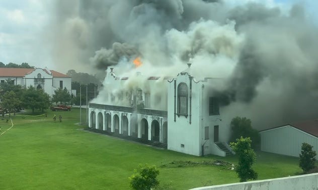 Old Catholic school building in Marrero catches fire