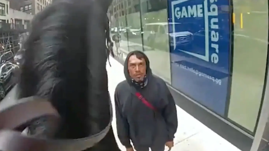WATCH: NYPD officer on horseback chases sunglass thief in Times Square