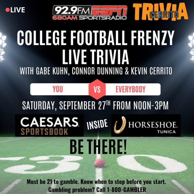 Kevin Cerrito Trivia at Caesars Sportsbook inside Horseshoe Tunica