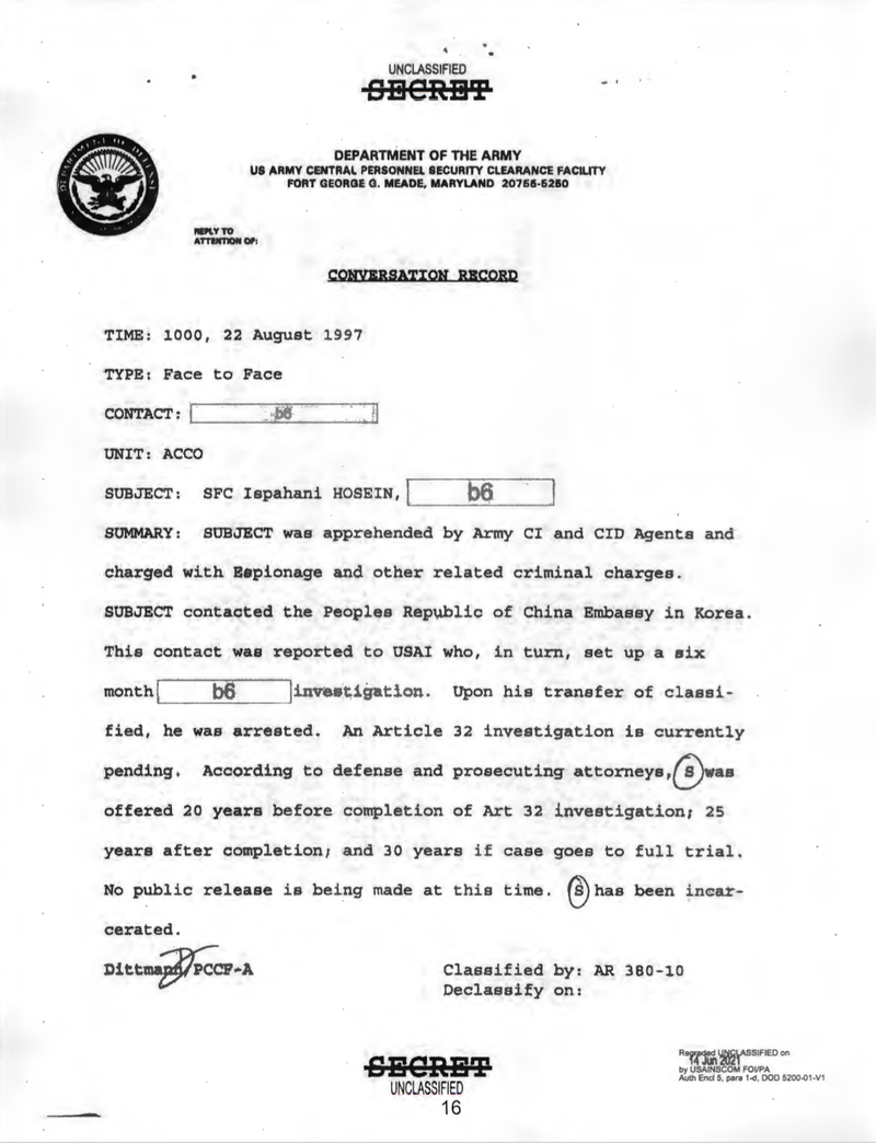 Hosein memo