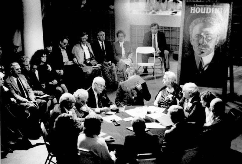 An official Houdini Seance in Appleton, Wisconsin. It continued the string of annual seances held Halloween night since Houdini's death on that date in 1926.