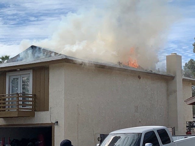 Scene of a house fire in Las Vegas on June 2nd, 2021