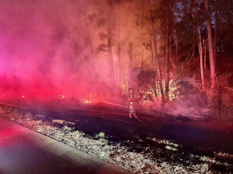 firefighters on the scene