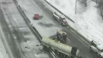 I-94 reopens in Detroit after tanker truck crashes into median wall, spills fuel onto the freeway