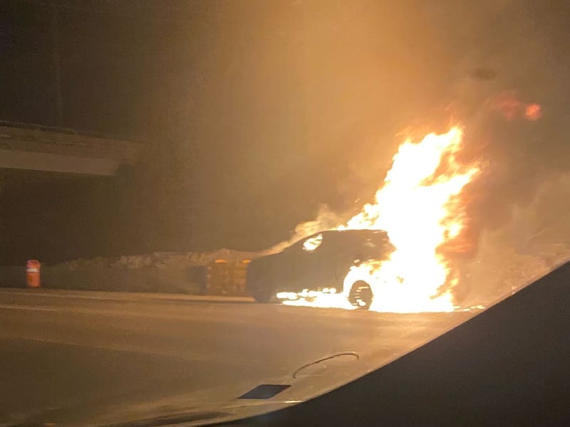 Car fire on I-96