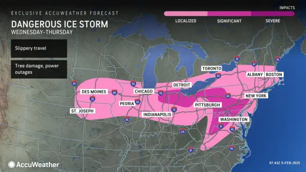 AccuWeather map shows ice