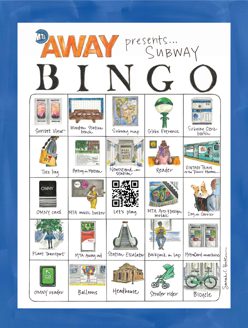 Riders can download a "Subway Bingo" card and play to win a number of prizes