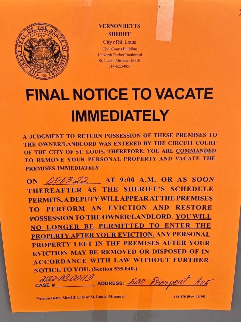 Eviction Notice May 3rd