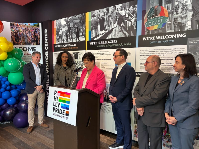 Governor Shapiro and others speak at a ceremony for Philadelphia's Pride Visitor Center
