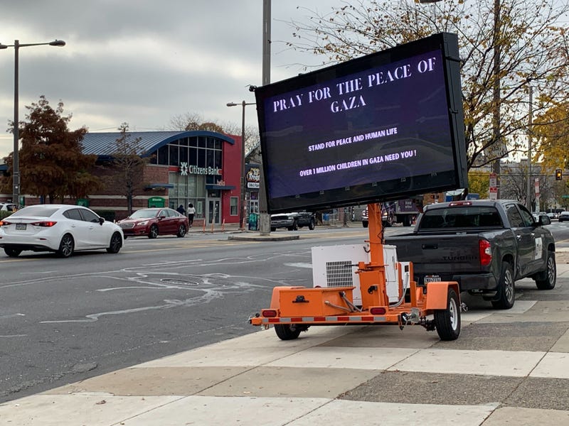 Each day, Sam Kuttab, a Christian Palestinian-American from Cheltenham, parks his pickup truck on Broad Street on Temple University’s campus with a large digital billboard hitched to the back that shows images from Gaza.