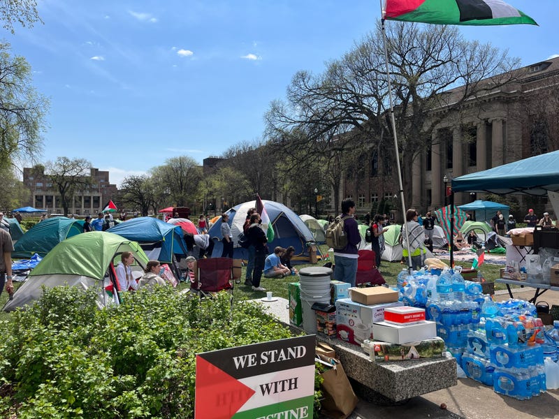 Protestors at the University of Minnesota.