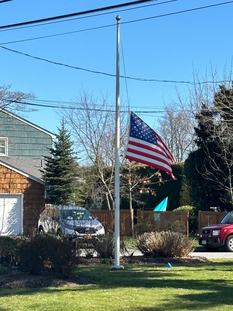Flag flown at half-mast in honor of Officer Jonathan Diller.