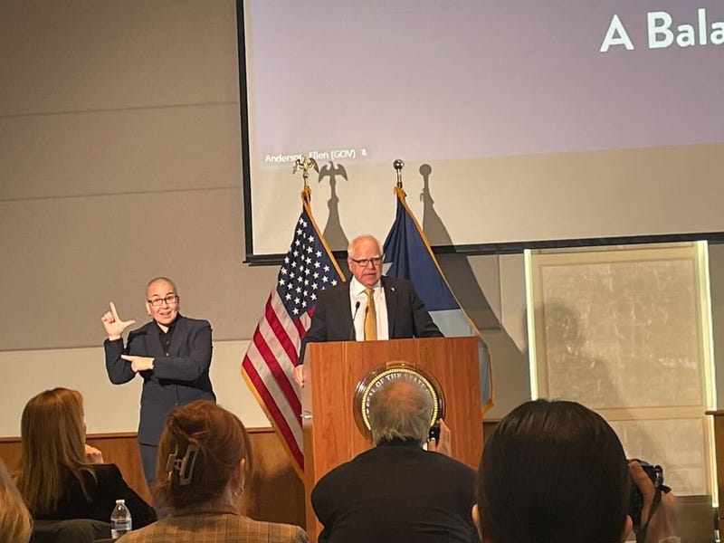 Minnesota Governor Tim Walz (DFL) laying out his 2025 budget proposal.