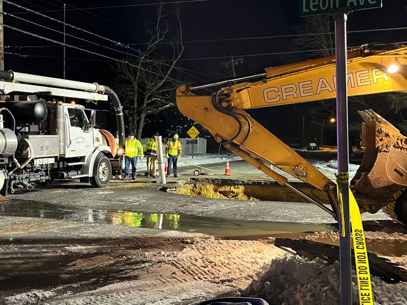 Delran sewer line collapse