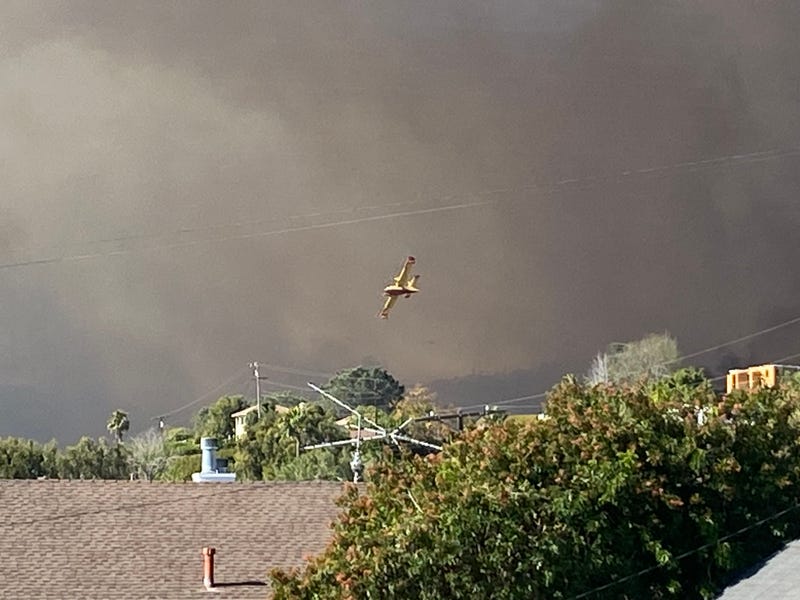 Palisades Fire , from above palisades village
