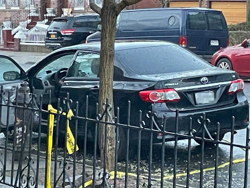 Police said the victims were eating in this Toyota Corolla when bullets struck the vehicle