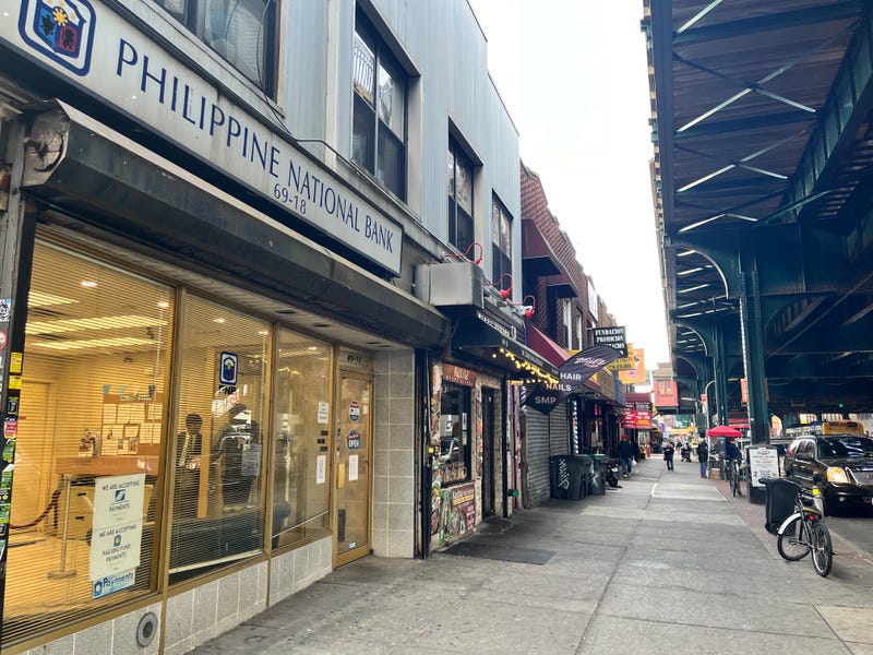 Filipino American businesses are seen along Roosevelt Avenue