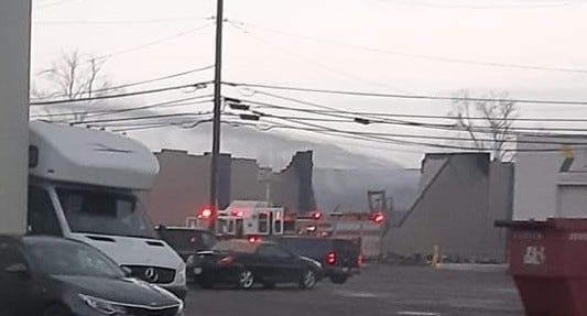 Commercial structure fire in Madison Heights