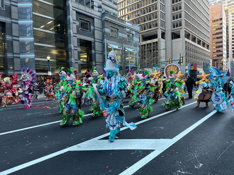 mummers walking in the parade 