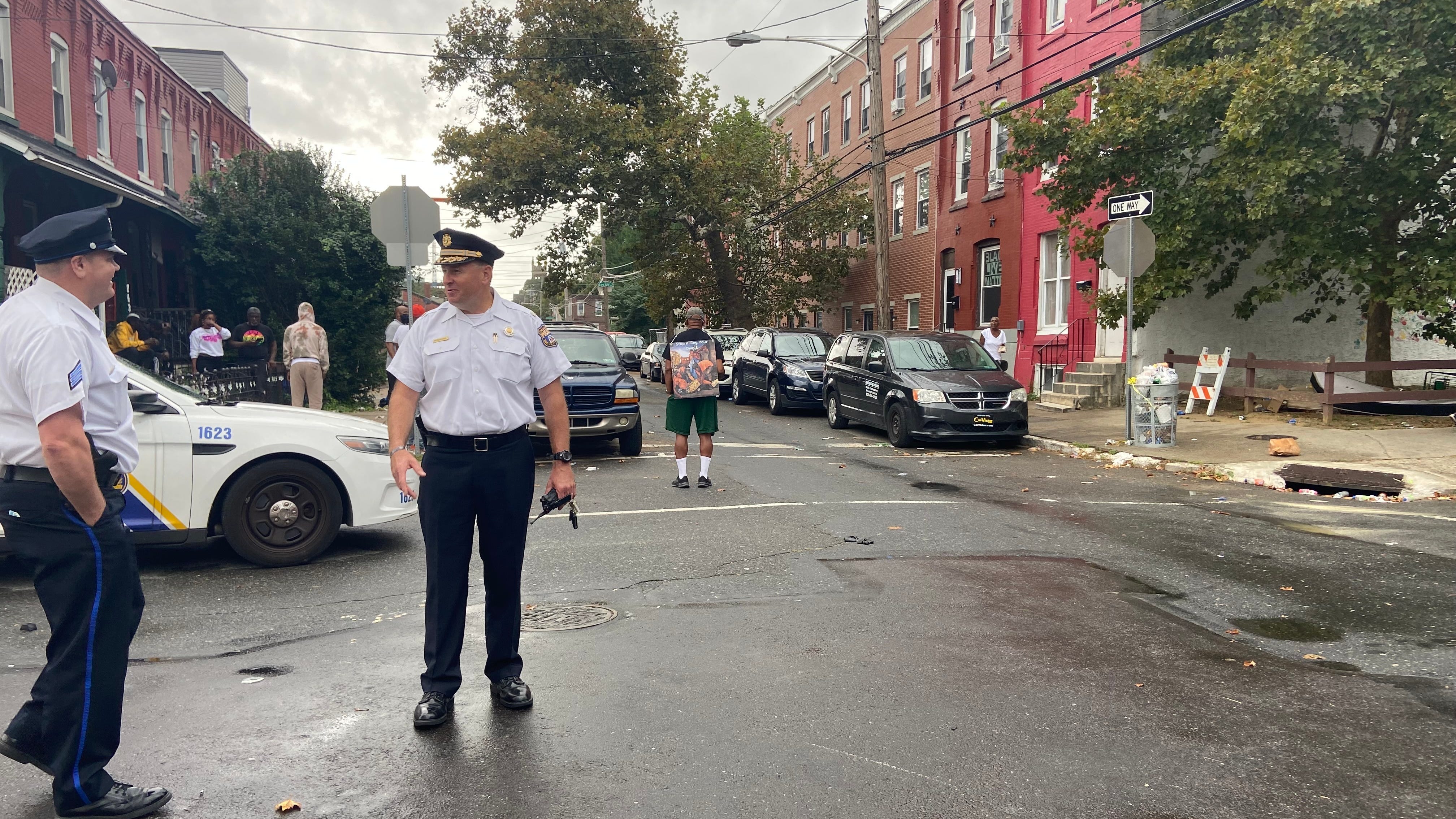 As governor touts anti-violence grants in West Philadelphia, four people shot 2 miles away