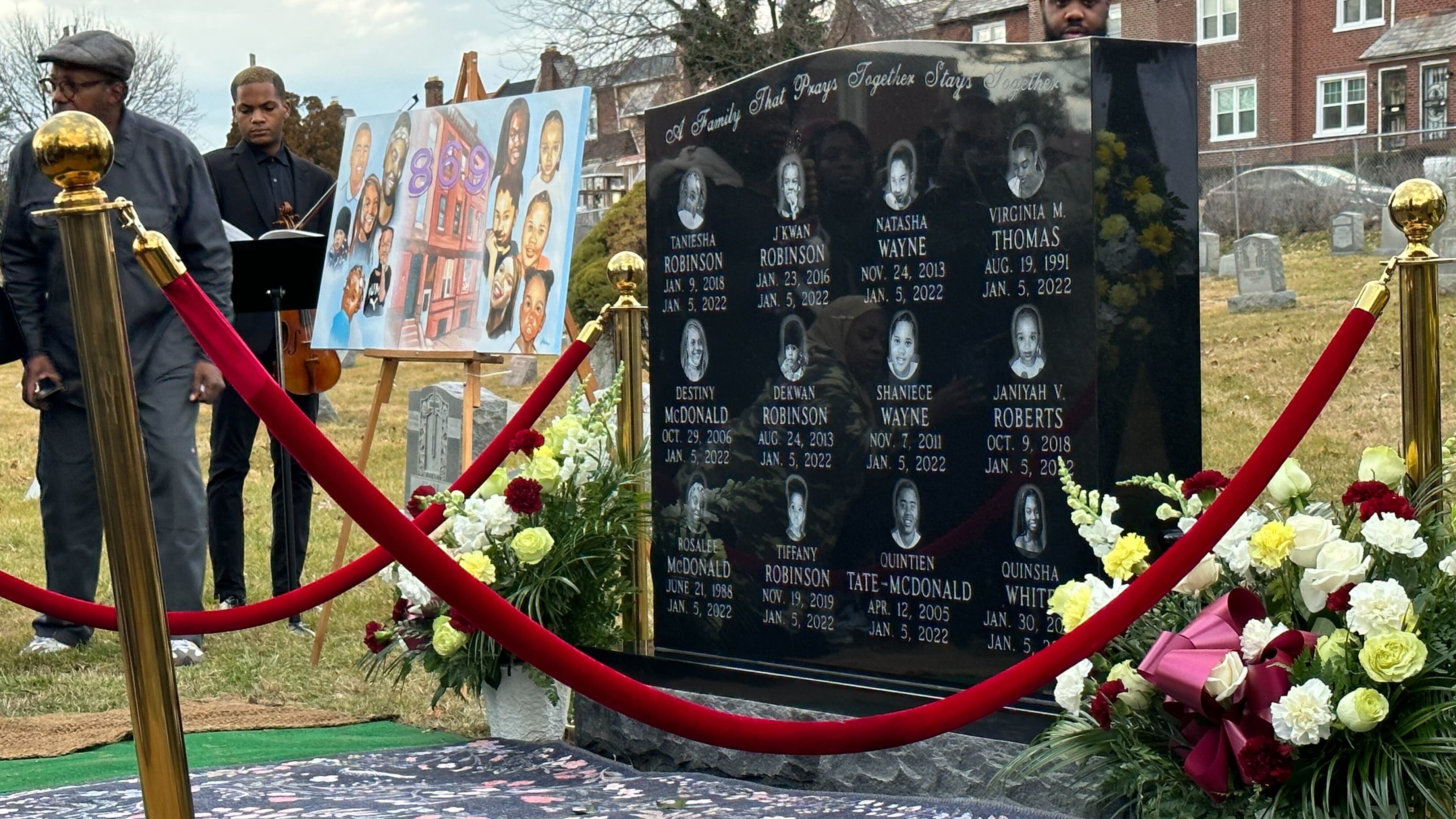 New gravestone marker dedicated for 12 victims of 2022 Fairmount fire