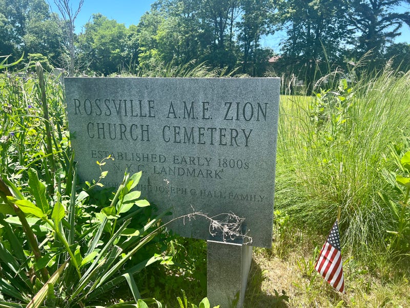 Stone marking in the Rossville A.M.E. Zion Church cemetery 