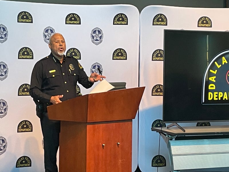 Dallas Police Chief Daniel Comeaux at news conference