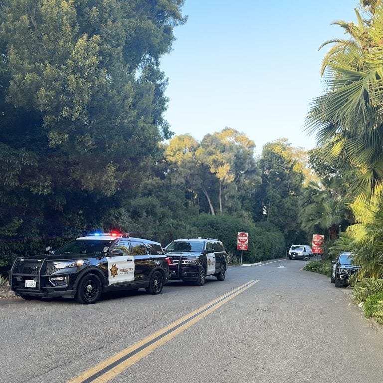 The Santa Barbara Sheriff’s Office outside of a crime scene