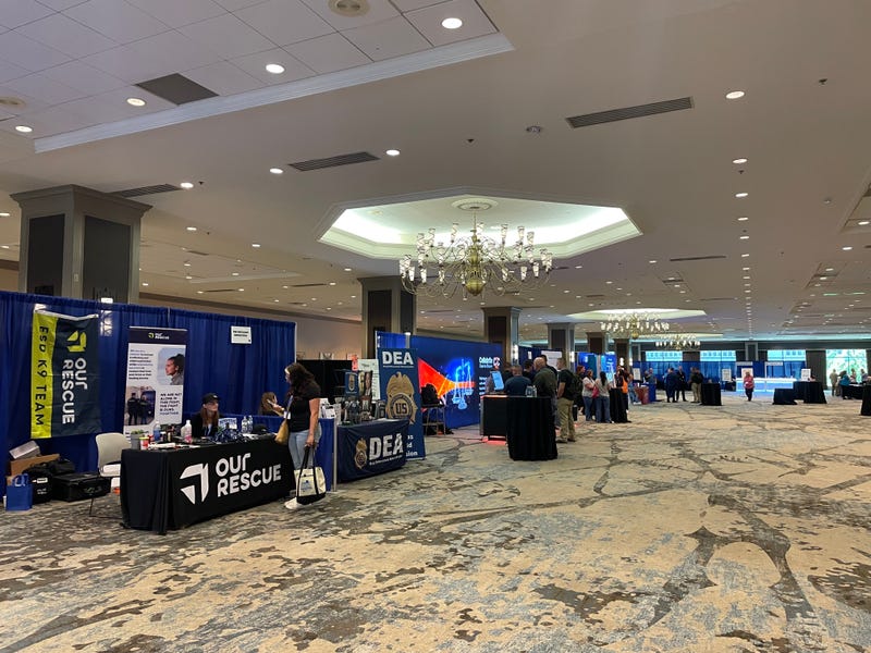People gather at the Crimes Against Children Conference in Dallas