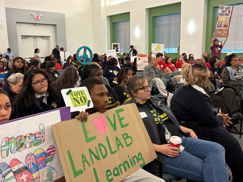 Students and community members packed the meeting on Thursday, March 12, 2026.