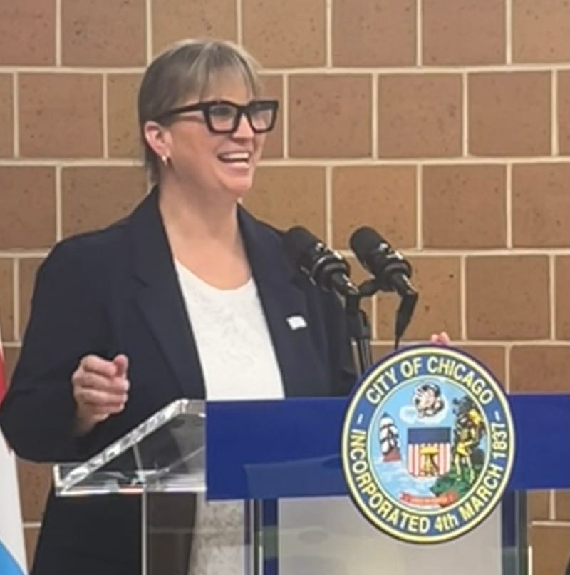 Chicago Animal Care and Control acting executive director Susan Cappello speaks to reporters February 25, 2026.