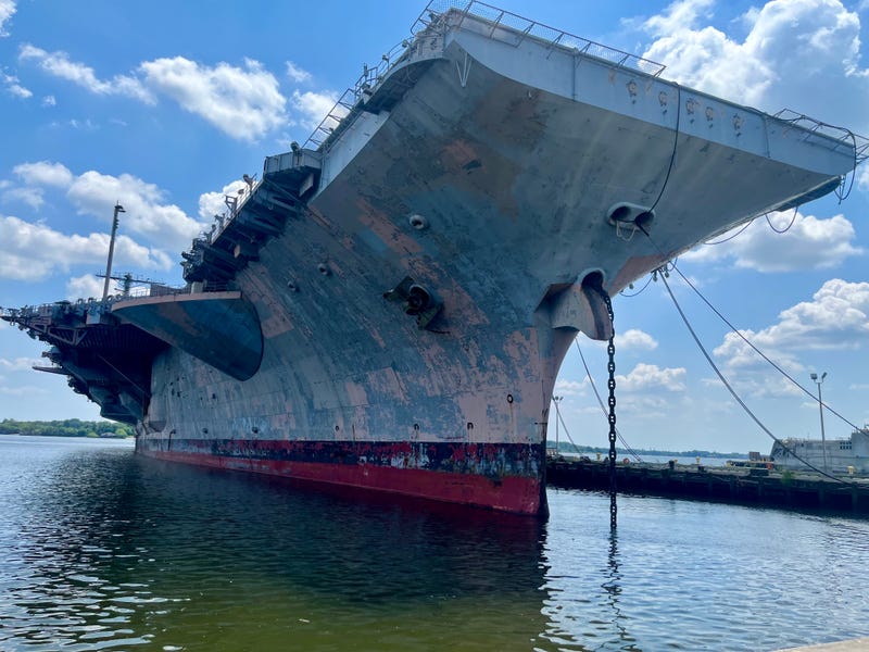 The ex-USS John F. Kennedy pictured at the Navy Yard in June 2024.